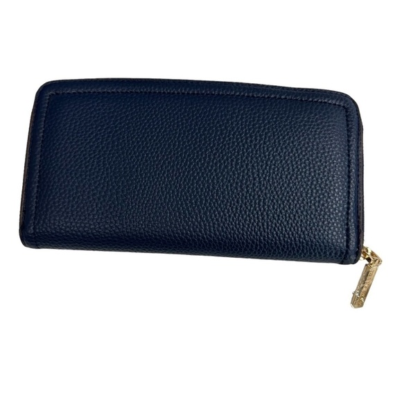 Anne Klein Navy Curved Zip Around Wallet - Picture 4 of 11
